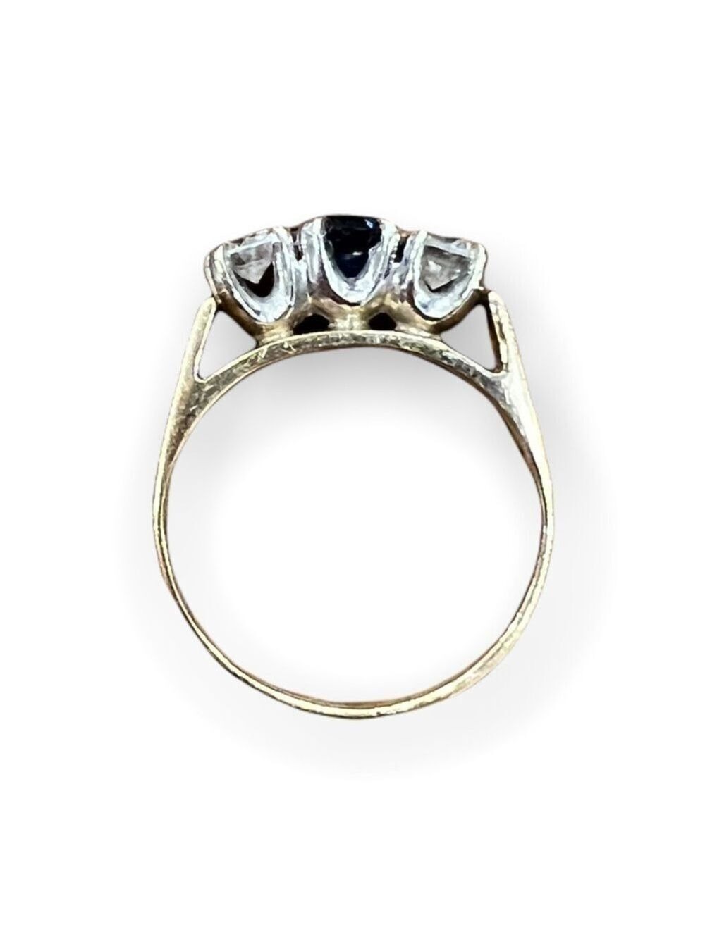 𝅺YELLOW And White Gold Diamond And Sapphire Ring. - Picture 5 of 5